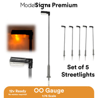 ModelSigns Premium - 5x OO Gauge LED Streetlights